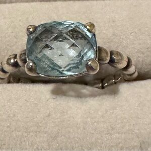 Elegant Silver and Teal Ring